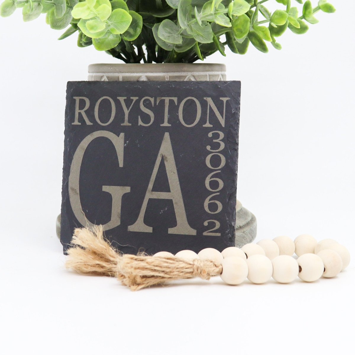 Rustic Chic by Designs By GaddisPersonalized Hometown Slate Coaster