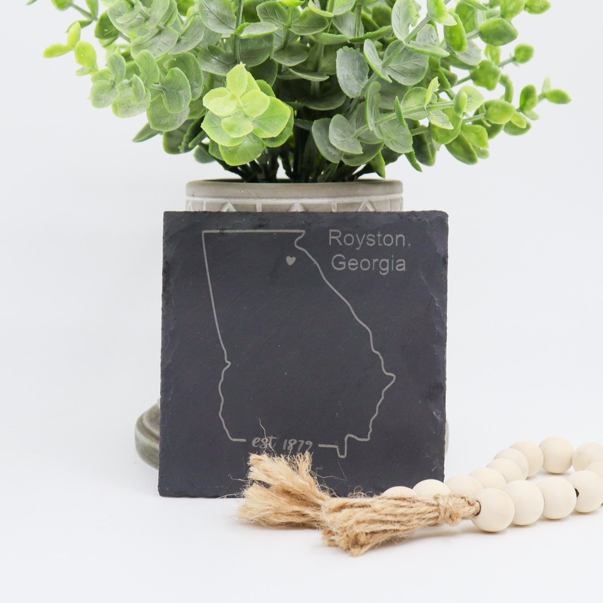 Rustic Chic by Designs By GaddisPersonalized Hometown Slate Coaster