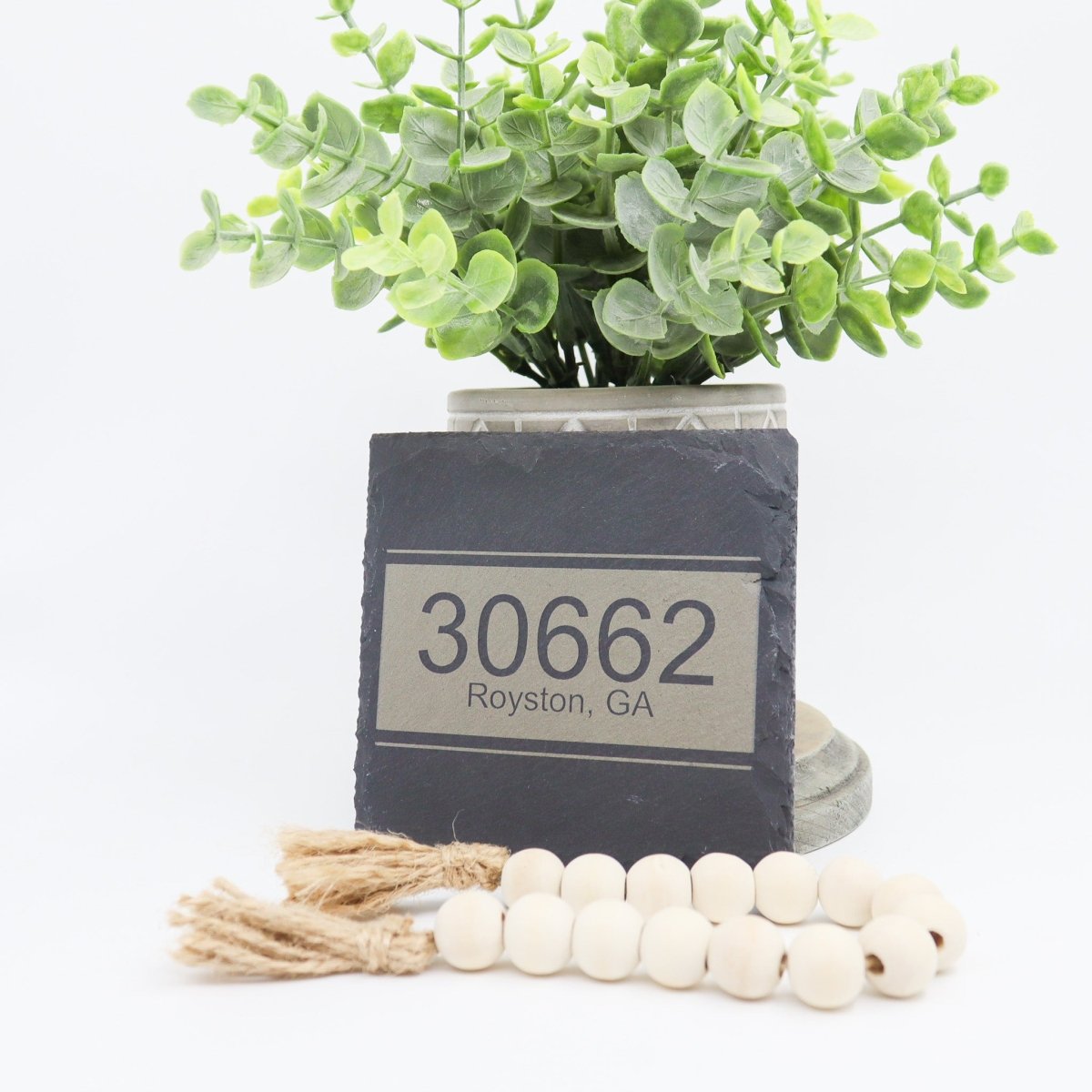 Rustic Chic by Designs By GaddisPersonalized Hometown Slate Coaster