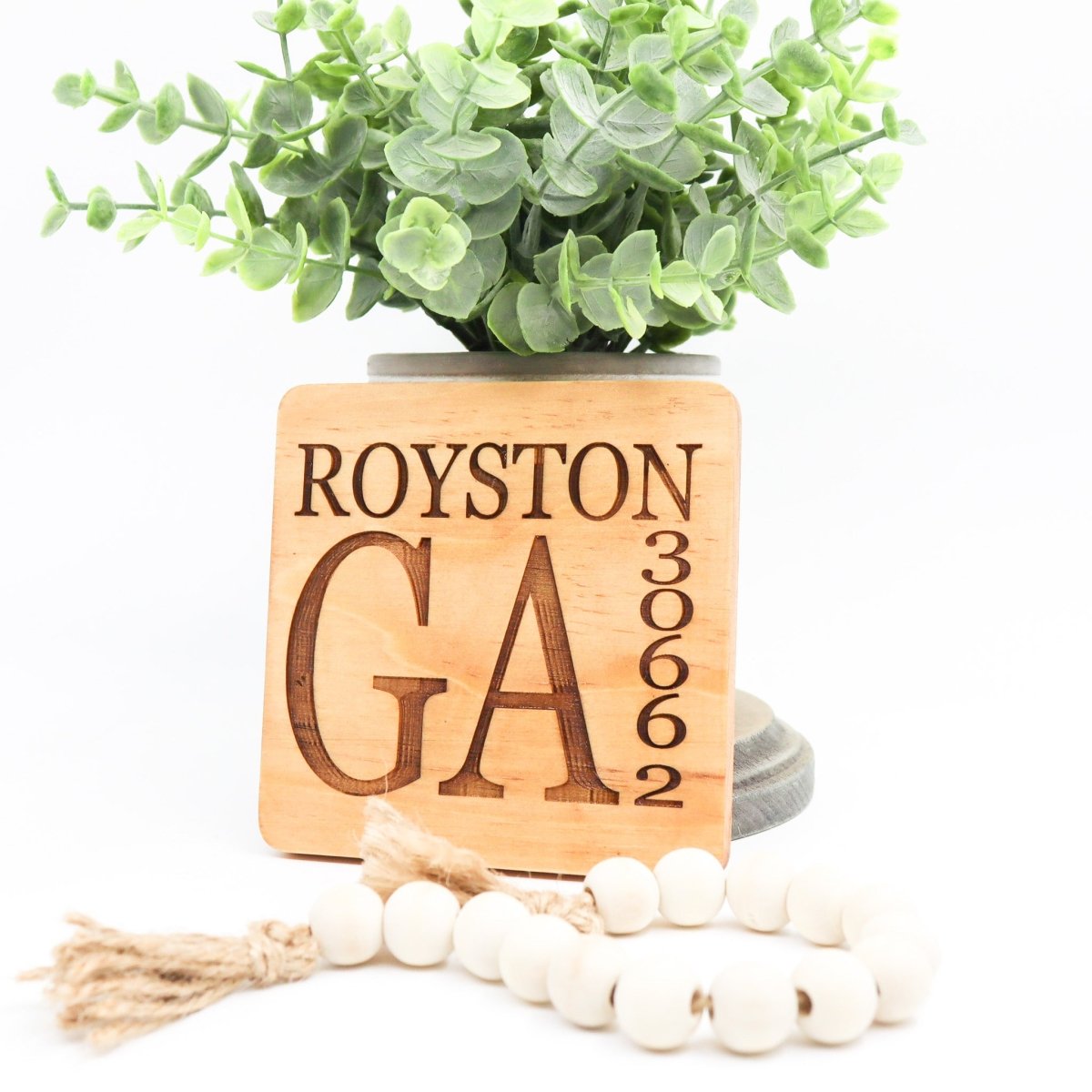 Rustic Chic by Designs By GaddisPersonalized Hometown Wood Coaster