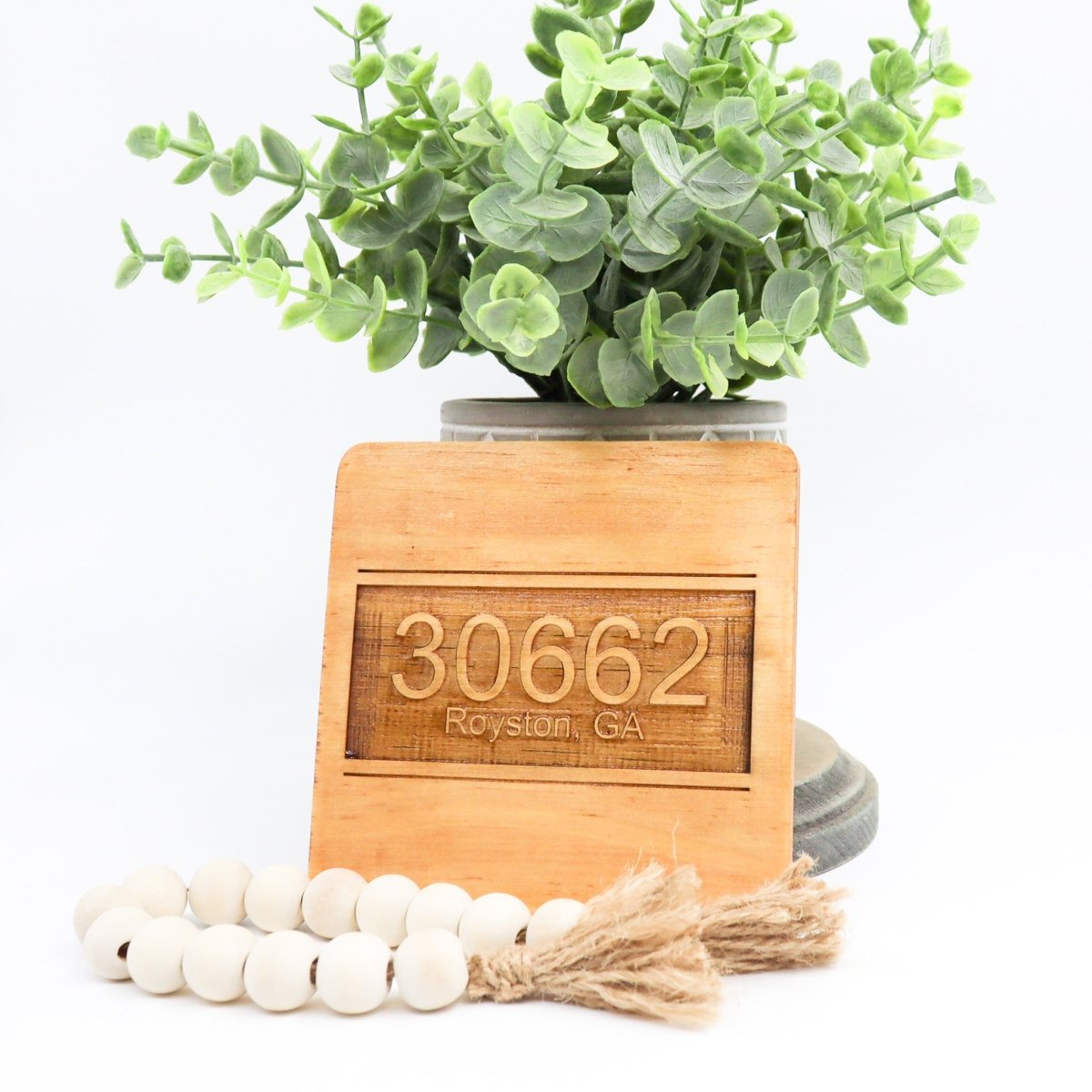 Rustic Chic by Designs By GaddisPersonalized Hometown Wood Coaster