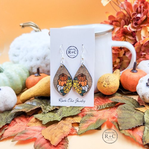 Rustic Chic by Designs By GaddisStacked Pumpkin Teardrop Dangles
