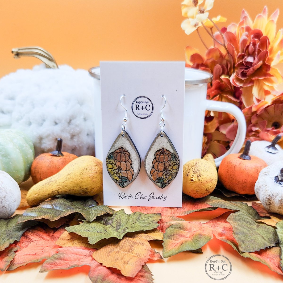 Rustic Chic by Designs By GaddisStacked Pumpkin Teardrop Dangles