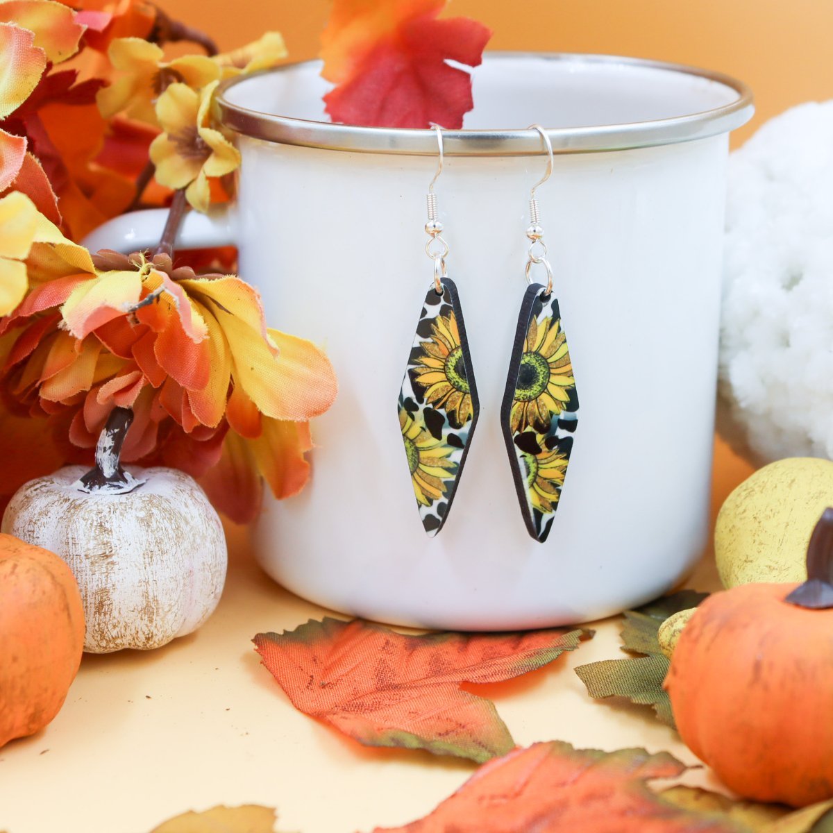 Rustic Chic by Designs By GaddisSunflower Sublimation Drop Earrings